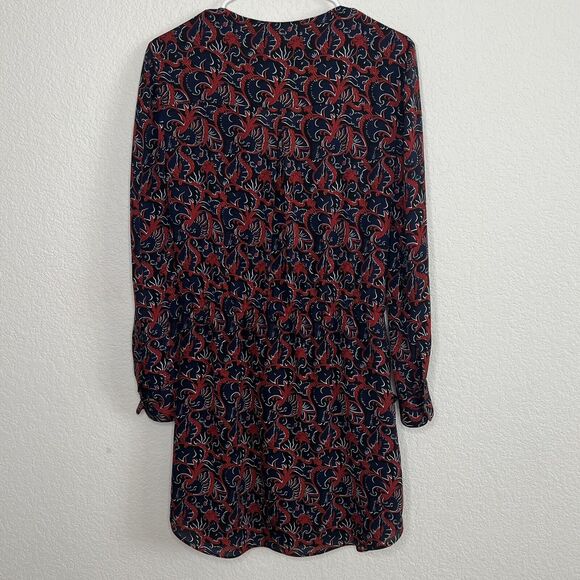 A.L.C. Dress Womens Size 2 Sullivan 100% Silk Floral Tie Waist Long Sleeve s26 - Picture 7 of 10